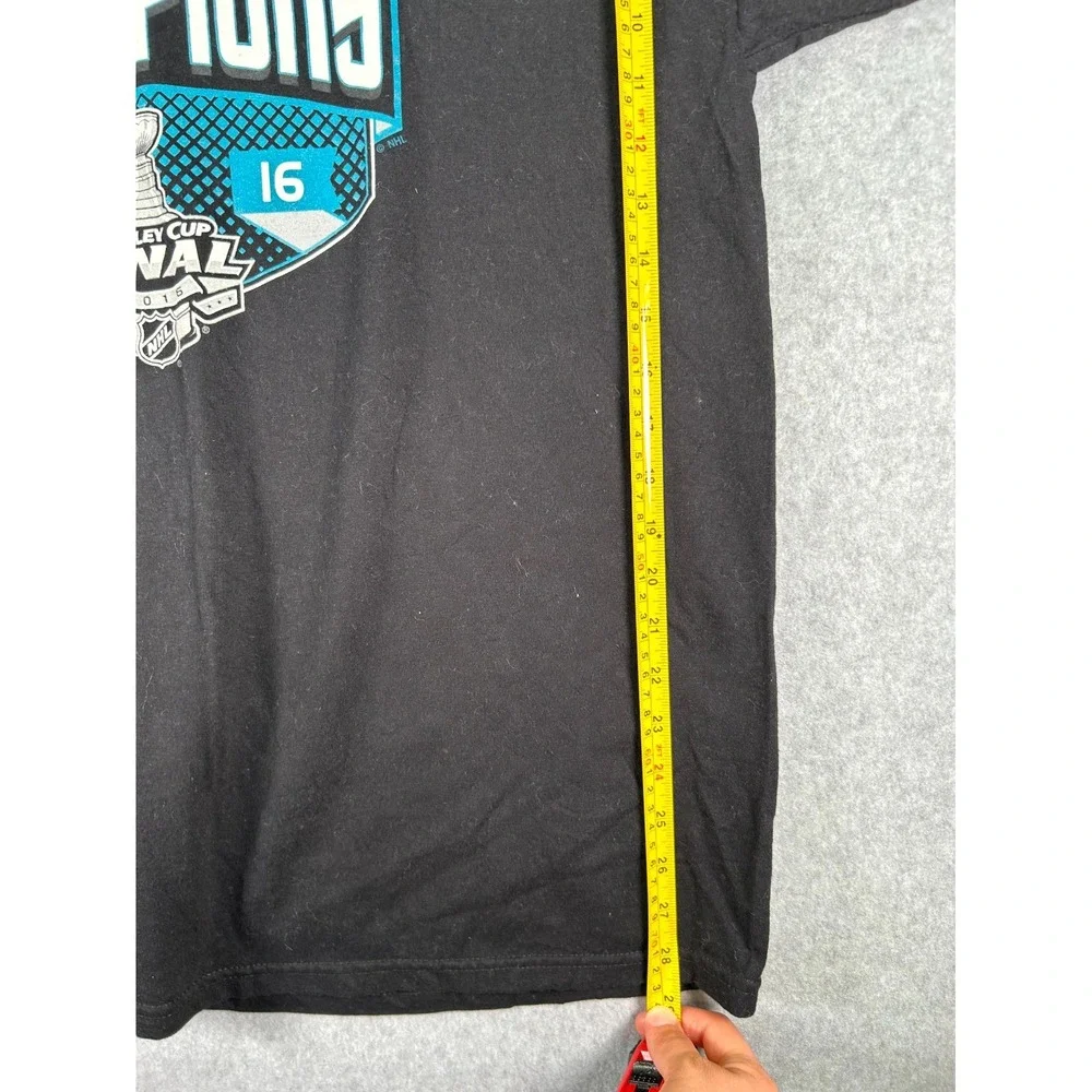 Vintage San Jose Sharks T-Shirt Men's Black Graphic Print NHL Hockey Sports XL